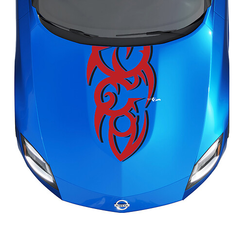 Kit di decalcomanie a strisce a bietof di toni tribali per Cappuccio per Nissan Z Sport
