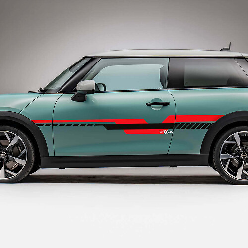 Adesivo Grafico Strisce Laterali Geometriche Racing per Mini Cooper S