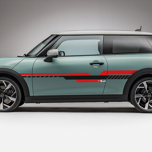 Side Racing 2 Colours Stripes Decal grafico per Mini Cooper S 3
