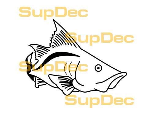 Adesivo in Vinile Contorno Pesce Snook Per Auto