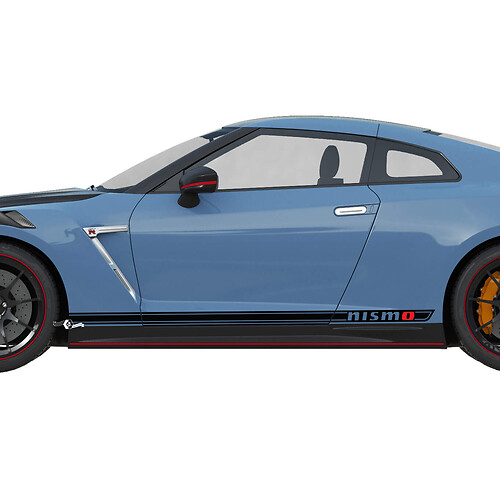2x porte laterali grafica kit di decalcomanie della linea a strisce nismo per Nissan GT-R 3
