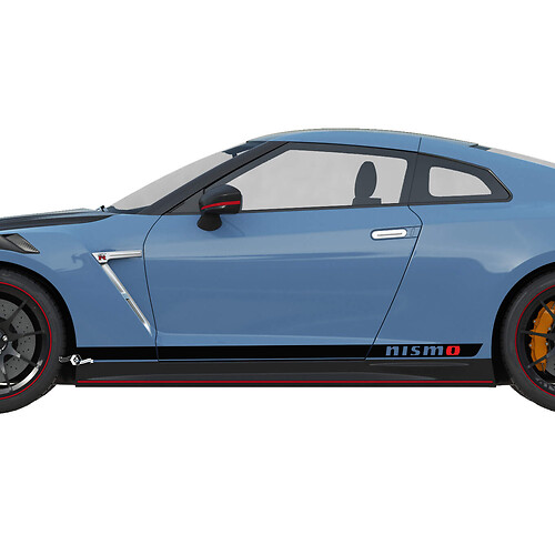 2x porte laterali grafica kit di decalcomanie della linea a strisce nismo per Nissan GT-R 4
