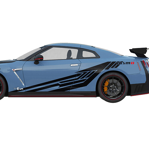 Kit di decalcomanie per la linea di strisce Nismo Side Graphics per Nissan GT-R
