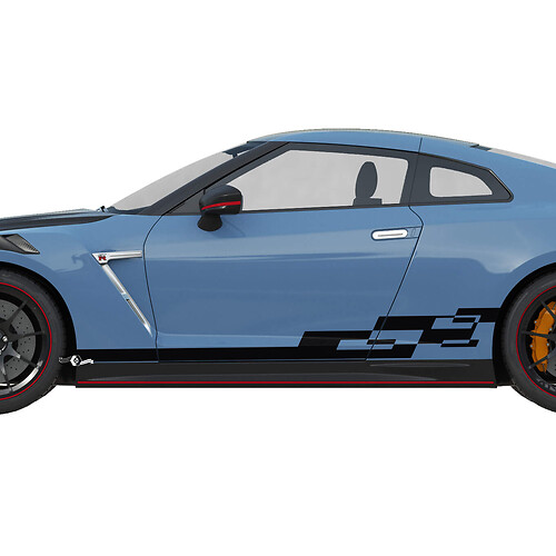 Kit decalcomania di decalcomanie grafiche a scacchi laterali per Nissan GT-R
