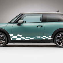 Adesivo Grafica a Scacchiera Laterale Flag Side Racing per Mini Cooper S 2