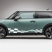 Decal grafico a scacchi con corse laterali per mini cooper s 2
 2