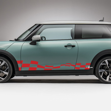 Decal grafico a scacchi con corse laterali per mini cooper s 2
 3