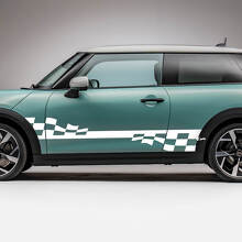 Decal grafico a scacchi con corse laterali per Mini Cooper S 3
 2