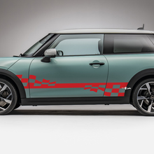 Decal grafico a scacchi con corse laterali per Mini Cooper S 3
 3