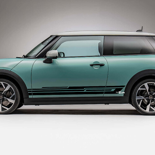 Adesivo Grafico Strisce Laterali Geometriche da Corsa 3 per Mini Cooper S