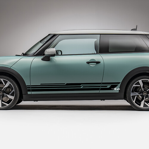 Discalizzazione grafica di Side Racing L Stripes per Mini Cooper
