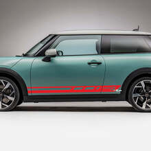 Grafica Adesiva Strisce Laterali Geometriche con Logo Racing per Mini Cooper S 3
