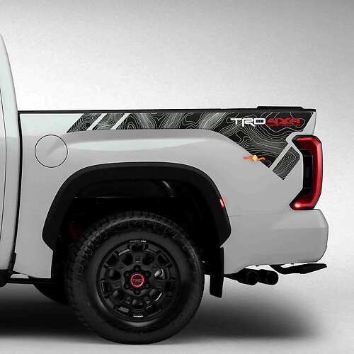 Letto del letto TRD TRD Mappa topografica Adesivi in ​​vinile decalcomania per la tundra Toyota
