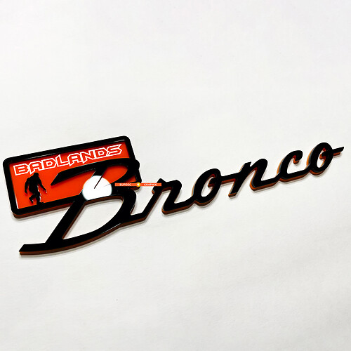 Bronco Black Diamond Fender Badges Emblema Tailgate Emblema 3D Black Vs Orange
