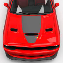 Wrap Wrap Hood Central Hemi Cappuccio Blackout Decal Vinyl Decal per Dodge Challenger
 3