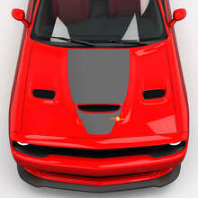 Wrap Wrap Hood Central Hemi Cappuccio Blackout Decal Vinyl Decal per Dodge Challenger
 3