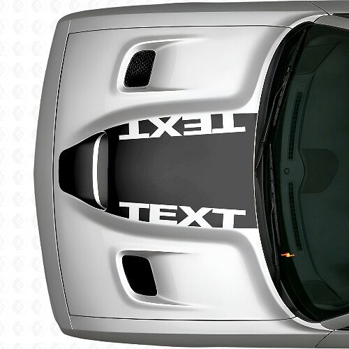 Adesivo in vinile con testo personalizzato Blackout per cofano Dodge Challenger_1