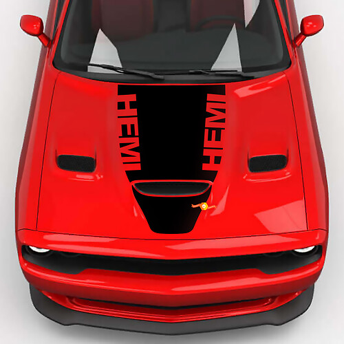 Wrap Wrap Hood Central Hemi Cappuccio Blackout Vinil Decal Adesivo per Dodge Challenger 2
