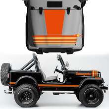 Kit of Hood Fender Jeep Renegade CJ7 adesivi in ​​vinile decalcomanie Linee grafiche Stile Scegli Scegli i colori
 2