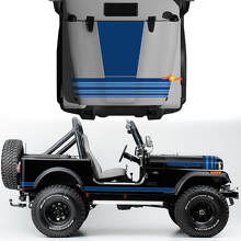 Kit of Hood Fender Jeep Renegade CJ7 adesivi in ​​vinile decalcomanie Linee grafiche Stile Scegli Scegli i colori
 3