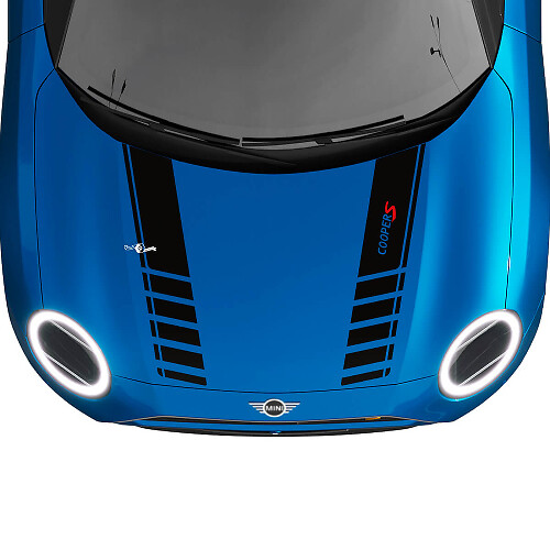 Adesivo grafico per strisce da corsa sul cofano per MINI Cooper S
