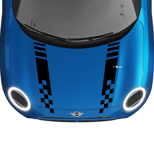 Hood a scacchi corse rally decal graphics sticker per mini cooper s

