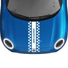Hood a scacchi corse centrali rally rally decal graphics sticker per mini cooper s
 2
