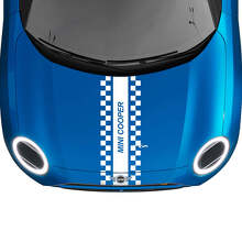 Adesivo grafico a scacchi da corsa a strisce centrali per MINI Cooper S
 2