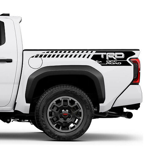 Adesivo Vinile a Strisce Stroboscopiche TRD Off-Road per Fianco Letto Toyota Tacoma_1