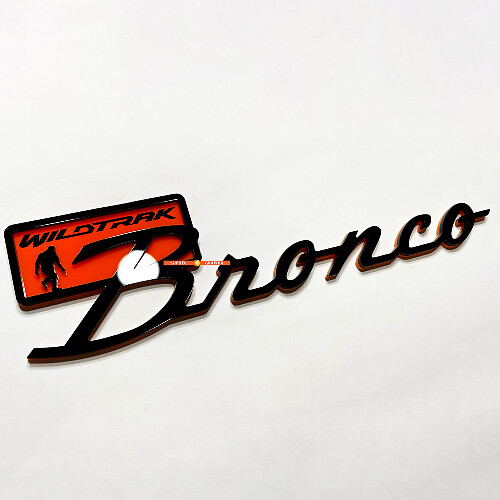 BRONCO Wildtrak Fender Badges Emblema del portellone del portellone 3D BADGE VS ORANK
