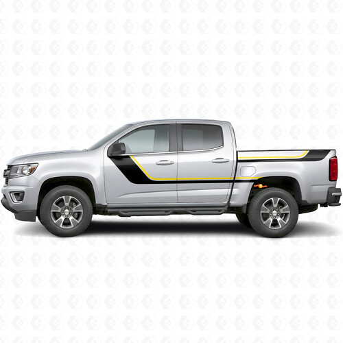 Strisce in Vinile Accentate Superiori a Spazzata per Porta e Fianco Cassone per Chevrolet Colorado 2ª Generazione 2015-2022
