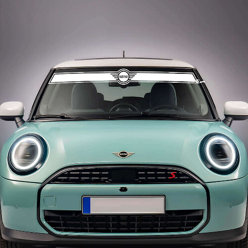 Adesivo in Vinile con Striscia e Logo Mini per Parabrezza Mini Cooper S
