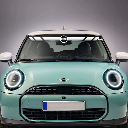 Adesivo in Vinile a Strisce con Logo Mini per Parabrezza Mini Cooper S