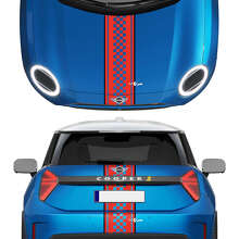 Adesivo in vinile con strisce anteriori e posteriori a scacchiera per Mini Cooper Mini Cooper S 3