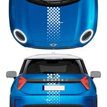 Adesivo in vinile con striscia a scacchi per cofano e posteriore Mini Cooper per Mini Cooper S 2