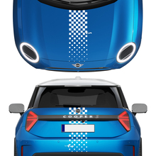 Calco e strisce posteriori a scacchi Mini Cooper Vinil Graphics Decal Adesivo per Mini Cooper
 2