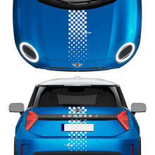 Calco e strisce posteriori a scacchi Mini Cooper Vinil Graphics Decal Adesivo per Mini Cooper
 2