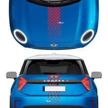 Adesivo in vinile con striscia a scacchi per cofano e posteriore Mini Cooper per Mini Cooper S 3