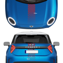 Calco e strisce posteriori a scacchi Mini Cooper Vinil Graphics Decal Adesivo per Mini Cooper
 3