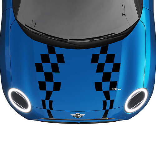 Stripe a scacchi a scacchi Mini Cooper Vinyl Graphics Decal Adesivo per Mini Cooper

