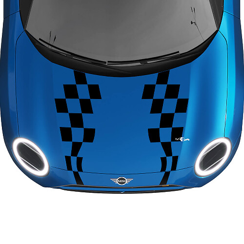 Stripe a scacchi a scacchi Mini Cooper Vinyl Graphics Decal Adesivo per Mini Cooper
