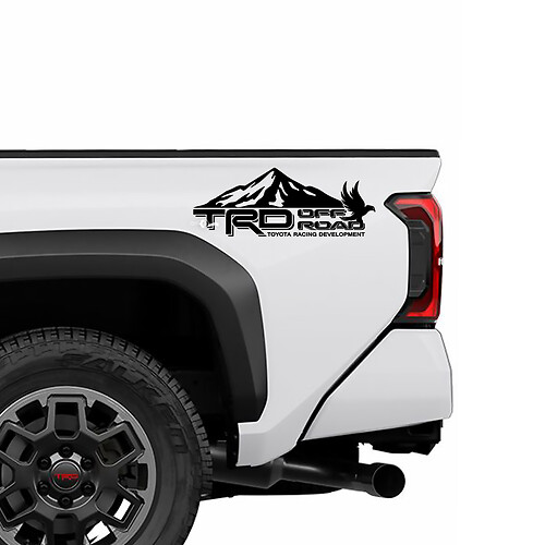 TRD OFF OFF ROAD MONTAGNE Porte per uccelli Adesivi per camion del letto laterale per Toyota Tacoma 4th Gen
