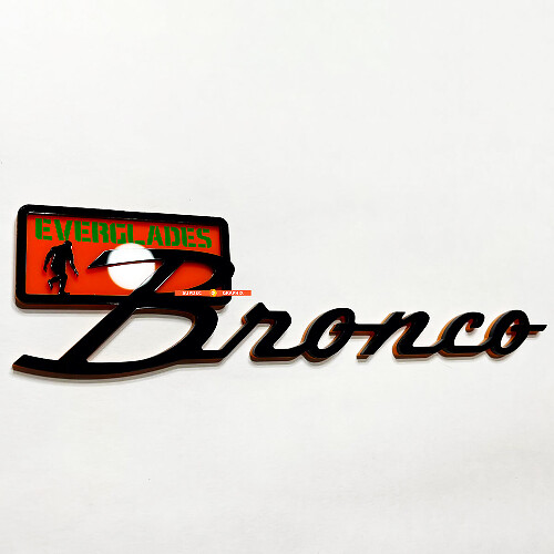 BRONCO Everglades Fender Badges Emblema del portellone del portellone 3D Black Black vs Orange
