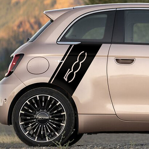Strisce grafiche laterali a strisce di parafango posteriore per Fiat 500
