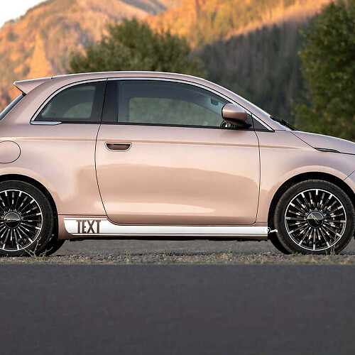 Adesivi Grafici Personalizzati Fascia Laterale Minigonna 500 Per Fiat 500