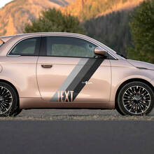 Adesivi personalizzati a striscia bandiera per porte, grafiche laterali a strisce per Fiat 500 2