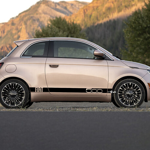 Strisce grafiche laterali a strisce a strisce di bilancini per Fiat 500 3
 1