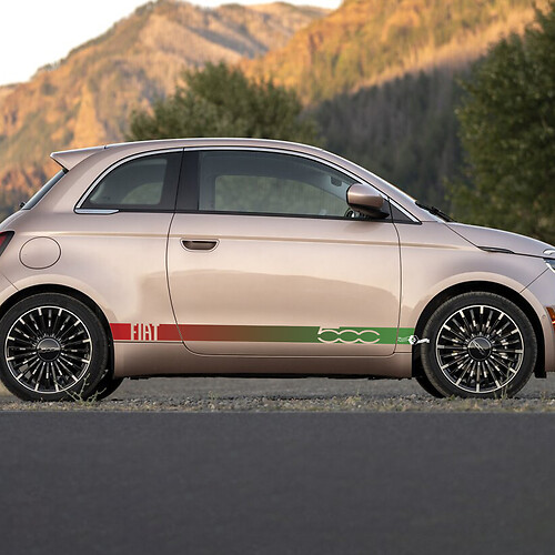 Strisce grafiche laterali a strisce a strisce di bilancini per Fiat 500 3
 1