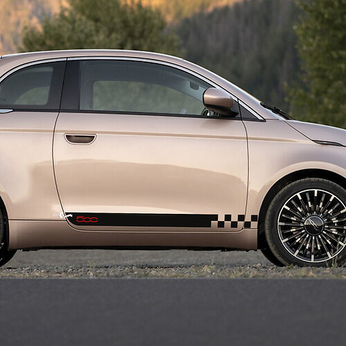 Strisce grafiche laterali a strisce a strisce di bilanciere per Fiat 500 5
