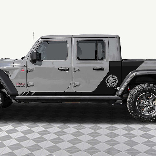 Adesivo in vinile 2 pezzi con bandiera USA Military Star posteriore per Jeep Gladiator